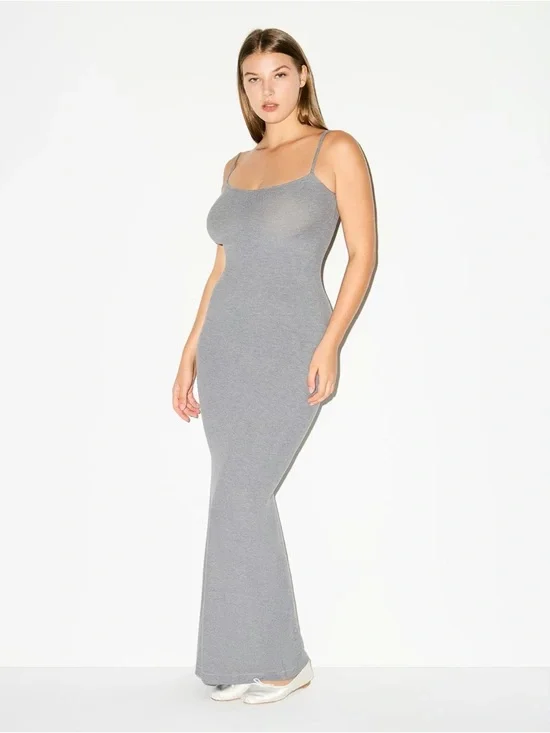 Skims Long Slip Dress Heather Grey Size Small - Picture 1 of 4